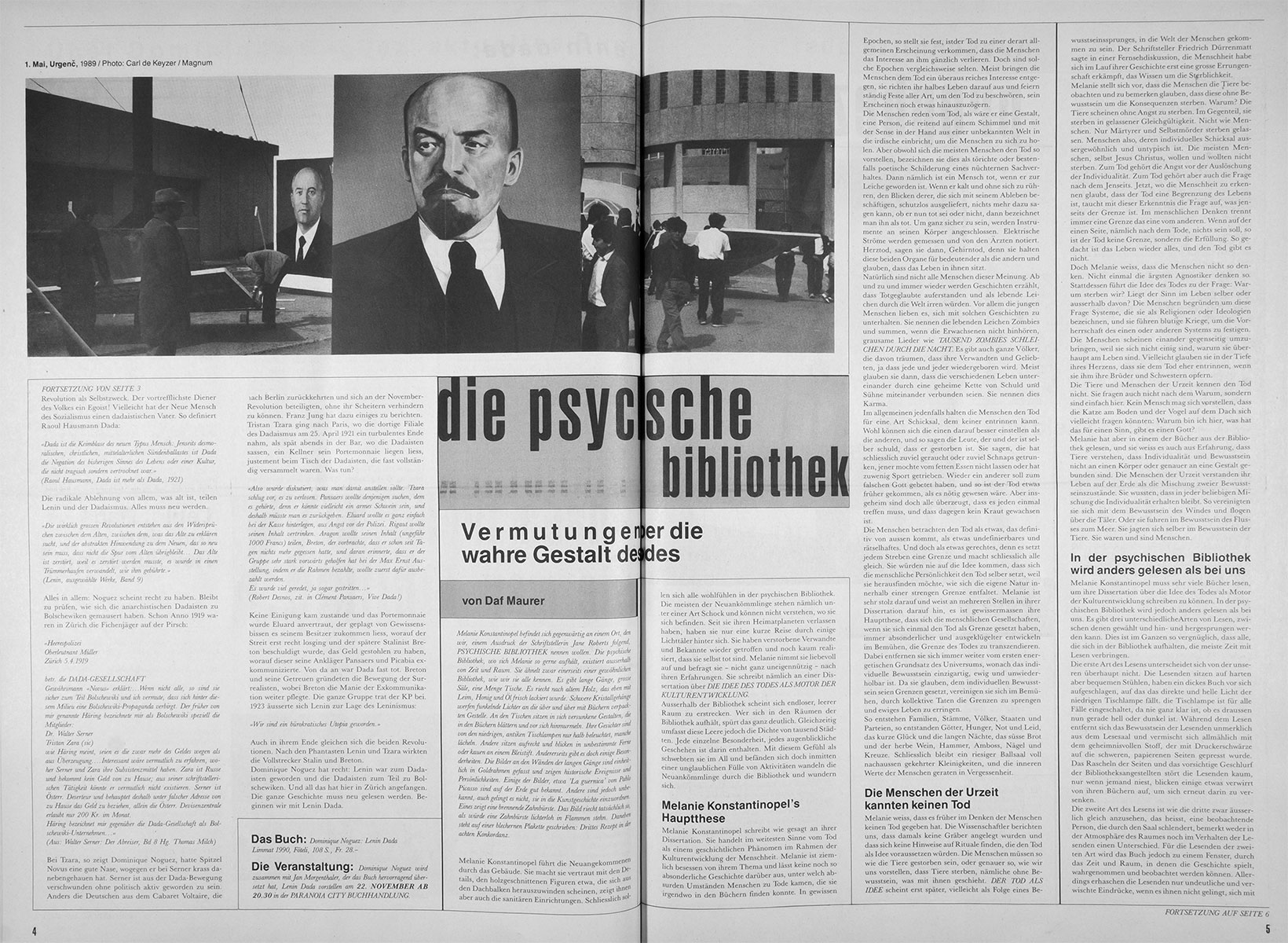 Gestaltung und Redaktion der FabrikZeitung, der Programmzeitung aus der Roten Fabrik Zürich, 1989 — 1992, zusammen mit Joe Zimmermann, Ilia Vasella und Marcel Zwingli