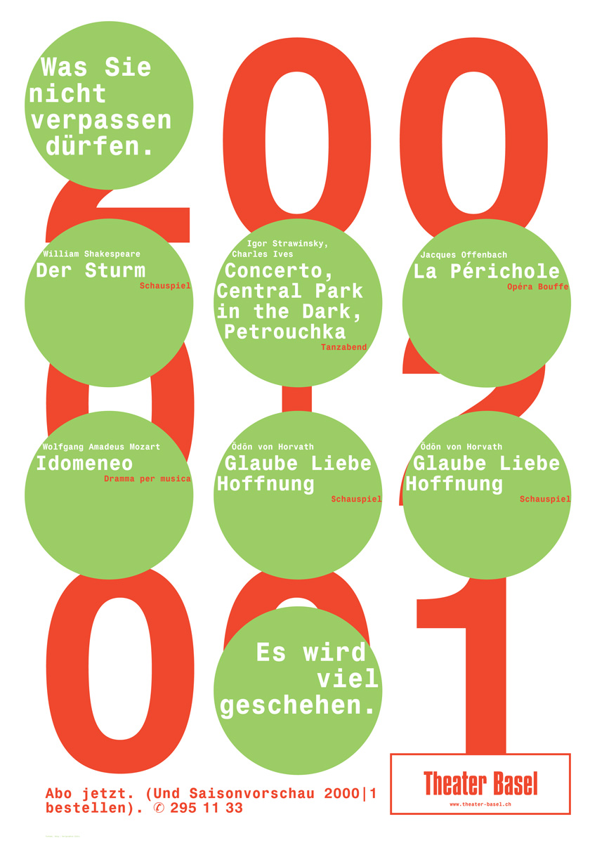 Abokampagne für das Theater Basel, 2000/01, zusammen mit Max Küng