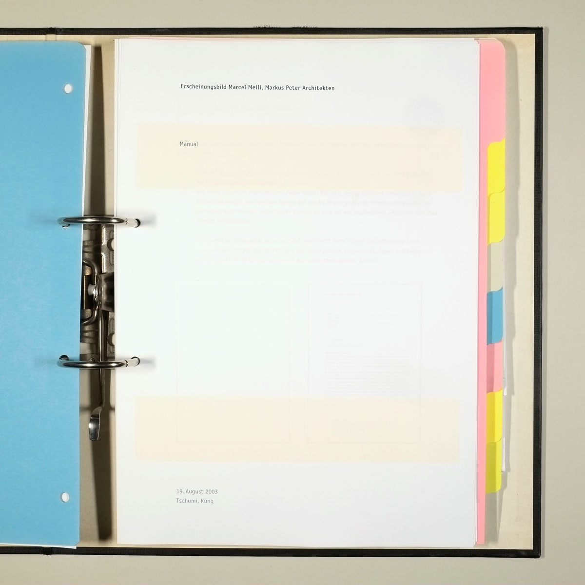 Corporate Design für Meili & Peter Architekten AG Zürich, 2003