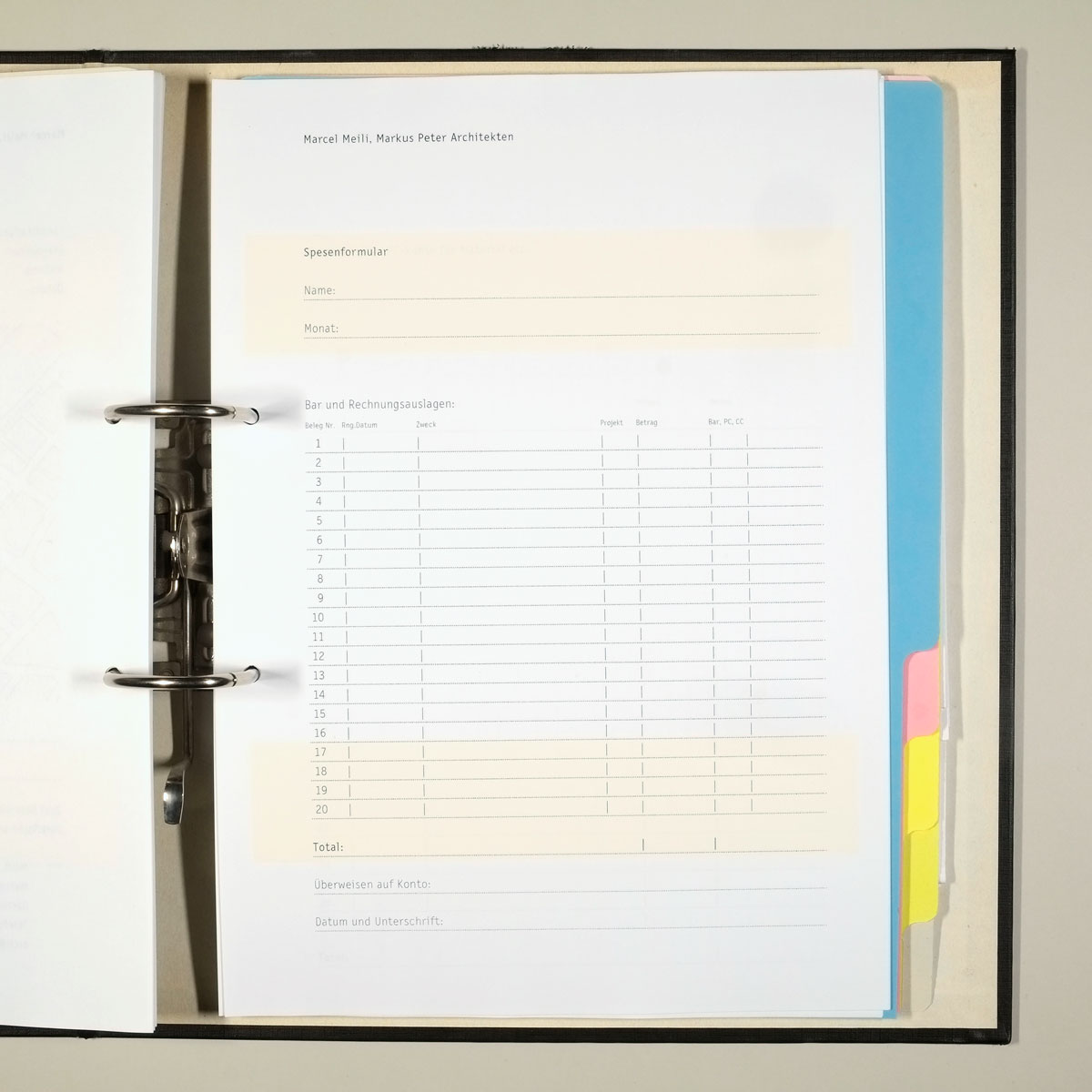 Corporate Design für Meili & Peter Architekten AG Zürich, 2003