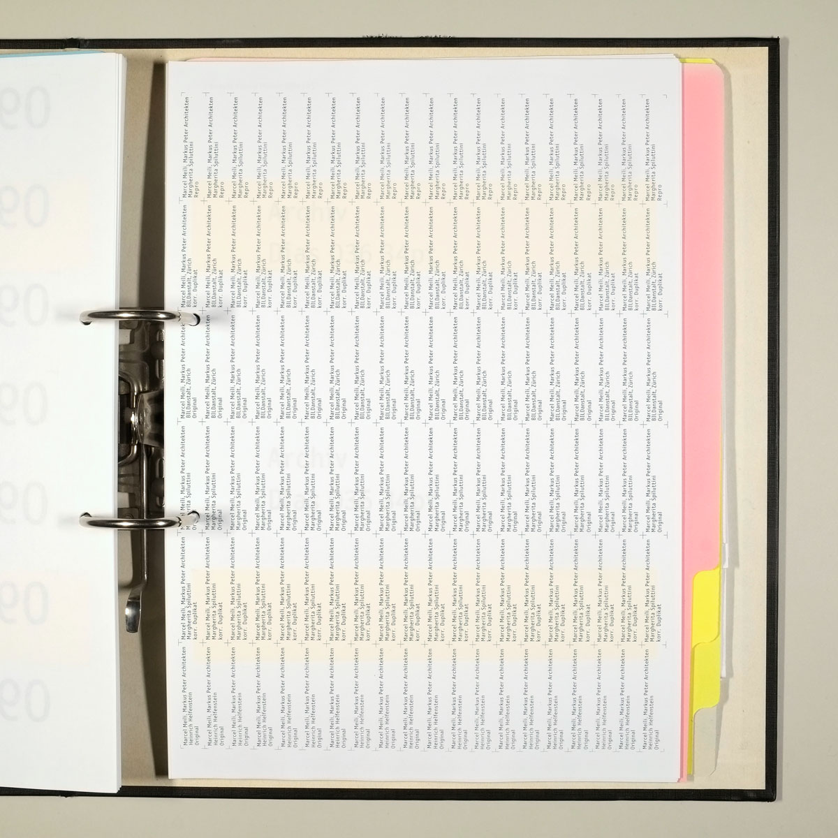 Corporate Design für Meili & Peter Architekten AG Zürich, 2003