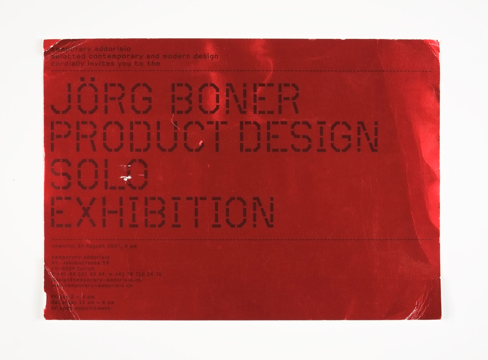 Einladungskarte für die Ausstellung