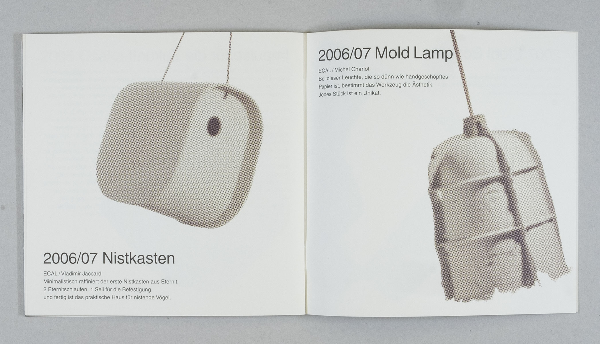 Publikation für ein Studentenprojekt der Ecal Lausanne mit Eternit, 2007