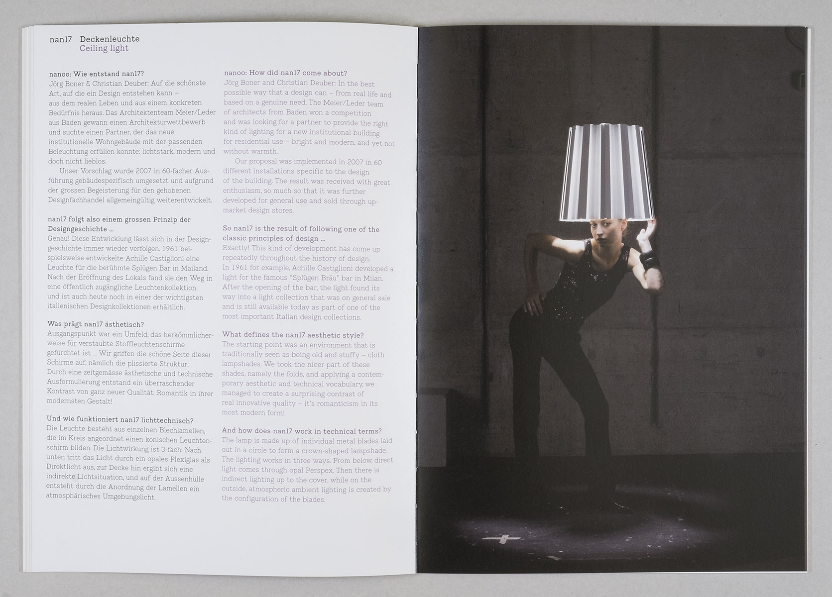 Produktkatalog für die Möbel- und Leuchtenkollektion nanoo, 2008, zusammen mit Herrmann Germann und Daniel von Rüti