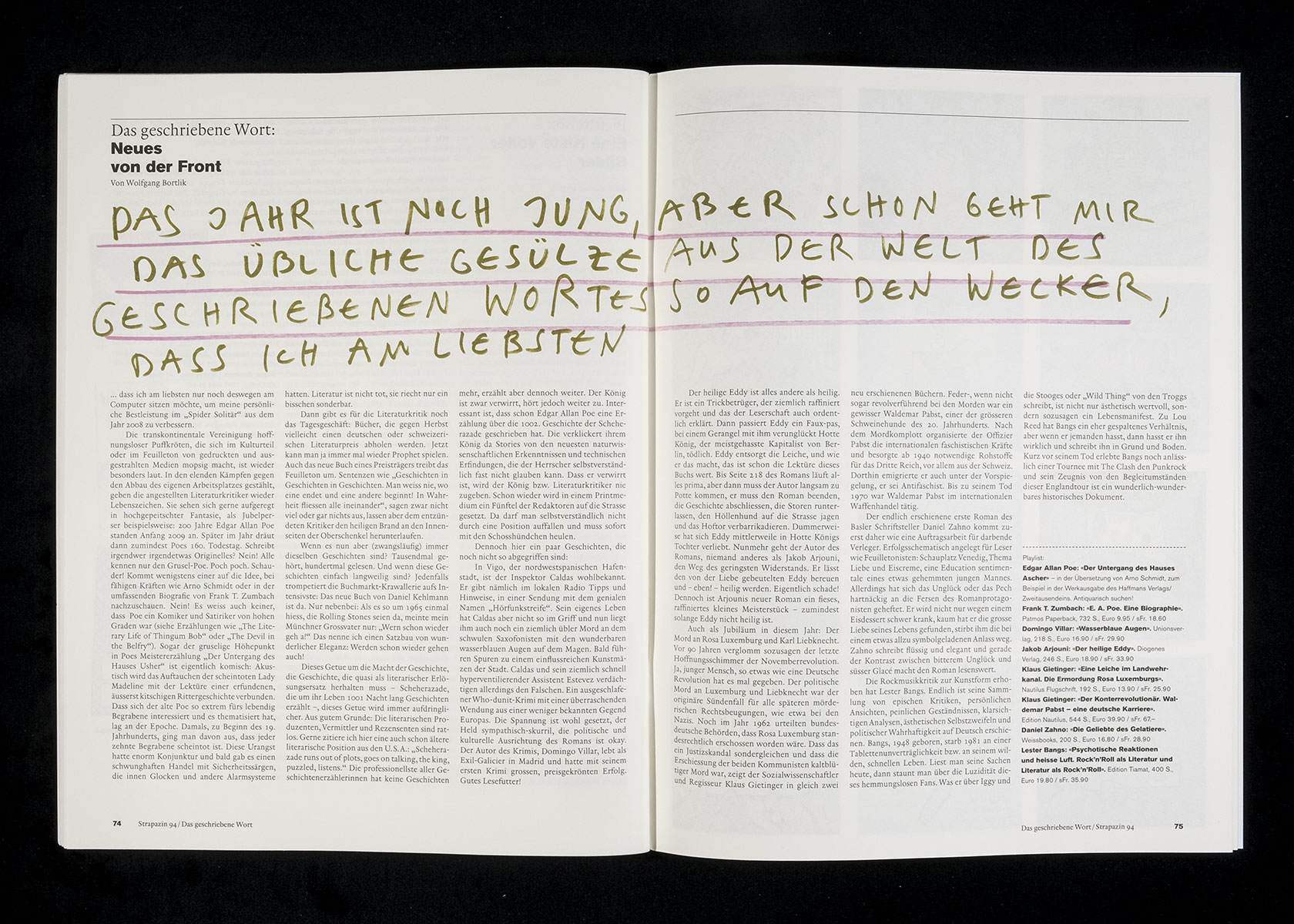 Layout für Strapazin - Das Comic Magazin, Nr. 94, 2009