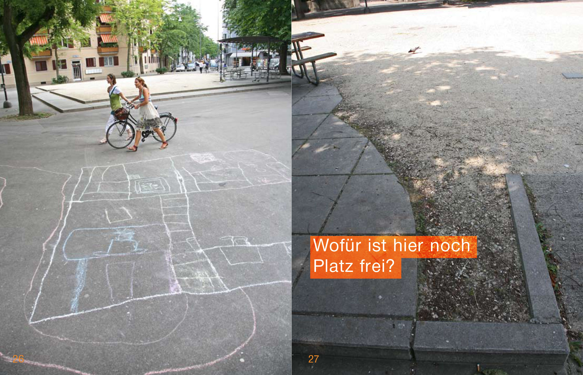 Publikation für Stadträume 2010 des Tiefbau- und Entsorgungsdepartements der Stadt Zürich, 2010, zusammen mit Christoph Schuler (Text) und Paco Carrascosa (Fotografie)