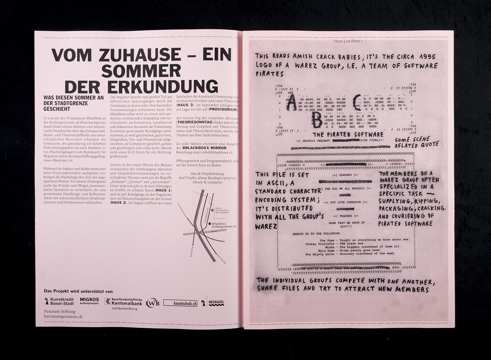 Zeitung für eine Veranstaltungsreihe im Begegnungs- und Kunstraum 