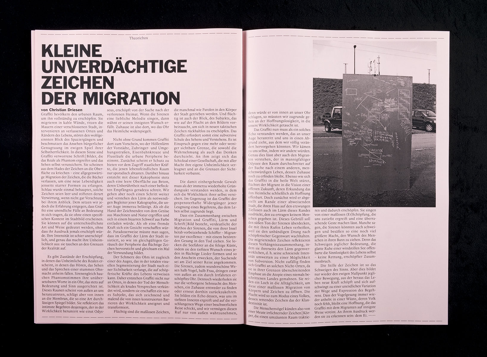 Zeitung für eine Veranstaltungsreihe im Begegnungs- und Kunstraum 