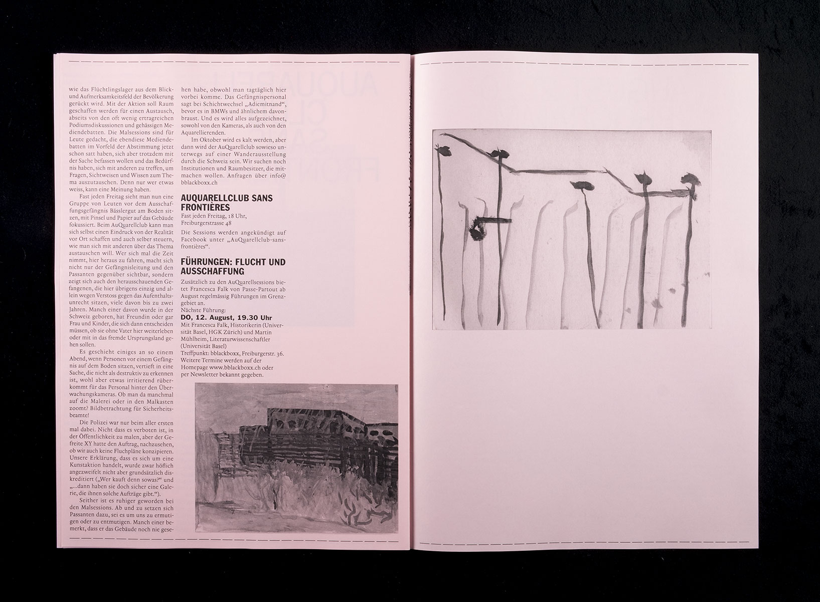 Zeitung für eine Veranstaltungsreihe im Begegnungs- und Kunstraum 