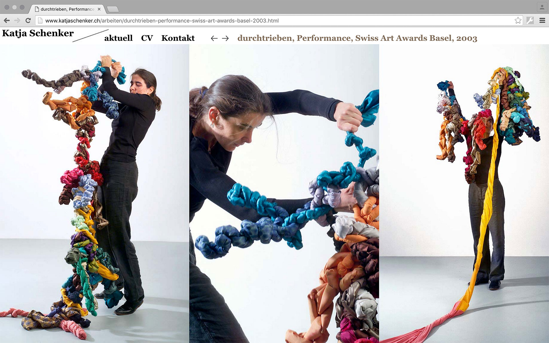 Website für Katja Schenker, 2011, zusammen mit Hanna Züllig