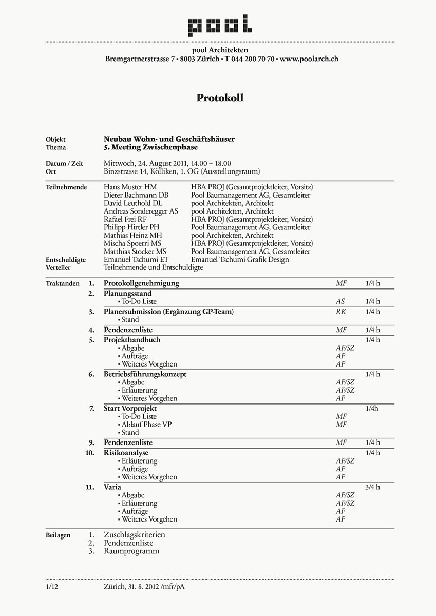 Redesign des CICDs von pool-Architekten Zürich, 2014
